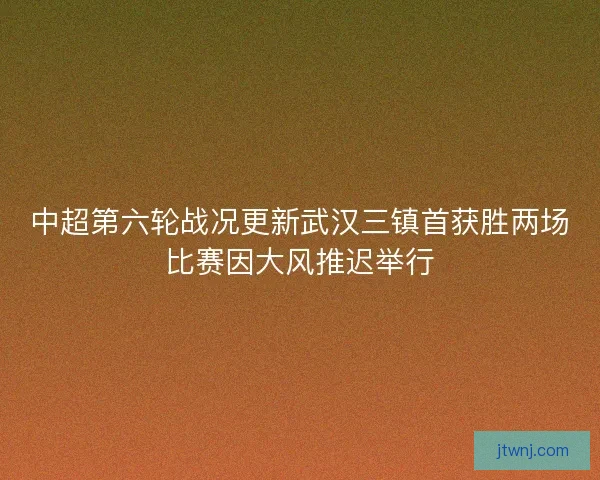中超第六轮战况更新武汉三镇首获胜两场比赛因大风推迟举行